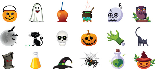 set of halloween icons and vector file. 