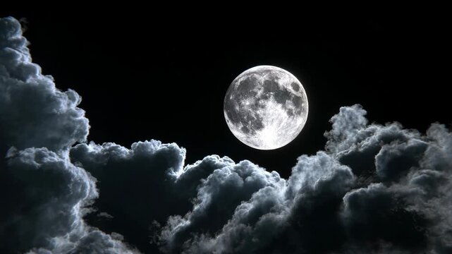  Moon Night: Clouds Drifting Across Celestial Sphere