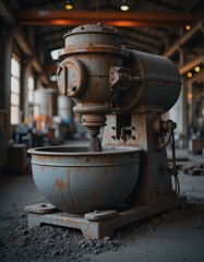 Fototapeta premium Foundry sand preparation area with mixing equipment in an industrial setting