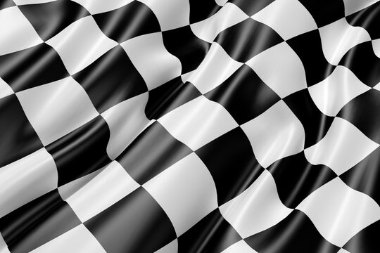 black and white checkered flag - Powered by Adobe