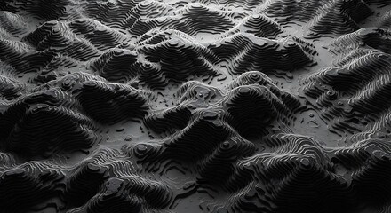 Detailed topographic relief design.