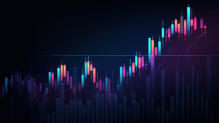 Analyzing market trends through colorful stock charts financial data visualization digital environment abstract concept