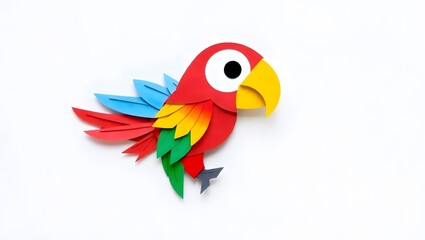 Fototapeta premium Tropical Bird Kirigami Art – Multicolor Layered Paper Design