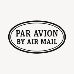Vintage air mail stamp illustration.