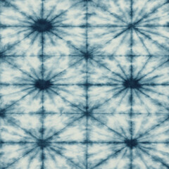 Handcrafted Shibori Indigo Dye Design - Traditional Japanese Textile Art with Abstract Patterns