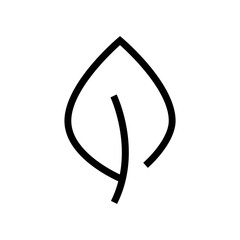 Abstract eco leaf icon in bold black vector