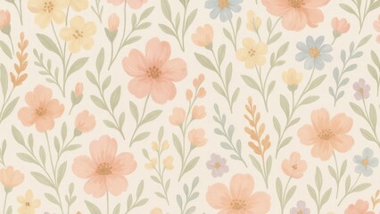 Obraz premium Pastel floral seamless pattern