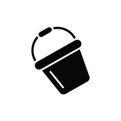 Simple black silhouette of a bucket with a handle © firoj