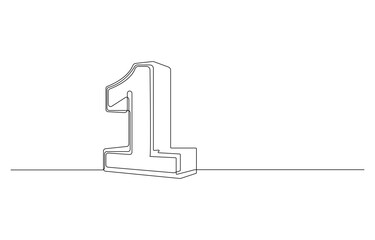 Continuous single line art number 1