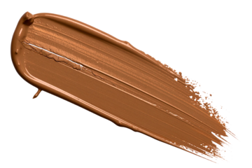 Split Angle Brush Swipe in Copper Brown with Cracked Paint Texture, Transparent Background