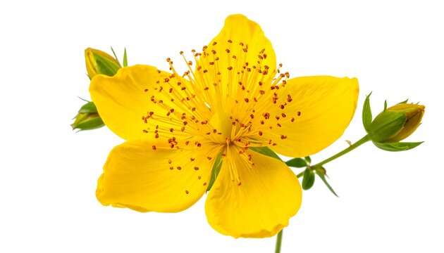 Bright yellow flower with buds