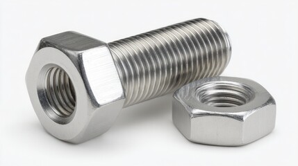 Close-up of a bolt and nut