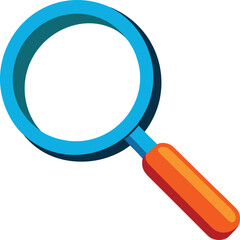 Bright blue magnifying glass icon