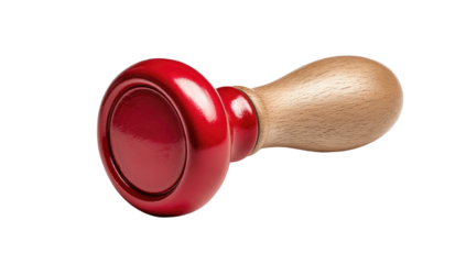 Red stamp with wooden handle