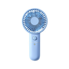 Light-blue handheld fan with circular blades