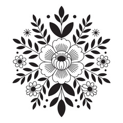 Intricate floral mandala silhouette