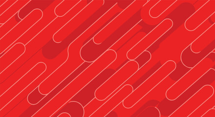 Vibrant red abstract background with rounded lines and shadows creating a dynamic visual flow