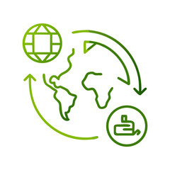 Global green supply chain with eco-friendly concept illustration