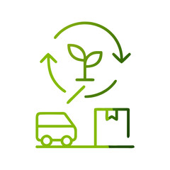 Green logistics symbol with eco-friendly delivery concept illustration