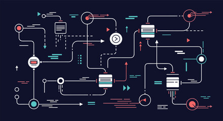 Visualizing complex digital workflows and interconnected process flows in a modern technology network