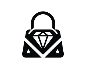 Luxury Diamond Purse Vector Icon for Fashion Design