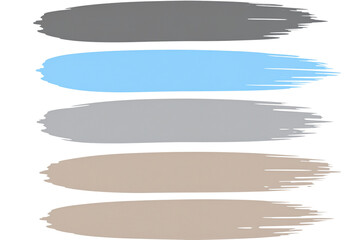 Obraz premium Layered Brush Strokes Stack in Sky Blue, Grey, and Taupe, Transparent Background