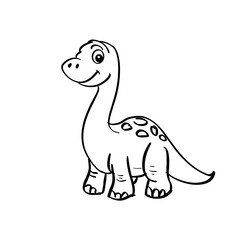 Cute Cartoon Dinosaur Coloring Page for Kids