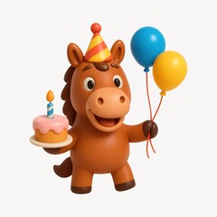 Cute horse birthday celebration