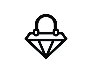 Diamond Handbag Icon Elegant Fashion Vector