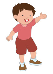 Little boy smiling and dancing