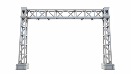 Large, sturdy archway structure made of metal beams, designed for events or entrances, showcasing modern industrial style