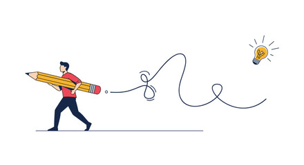 Creative Process Idea Generation and Innovation Journey Concept