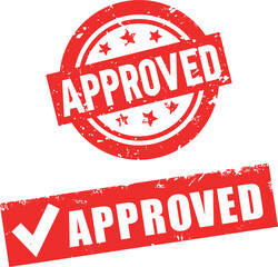 Approved Round and Level Seal Typography Vector design