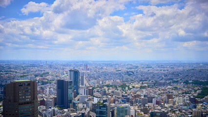 Obraz premium 高いところから見下ろす東京の街並み