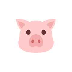 Farm pig head vector icon design for food or meat label