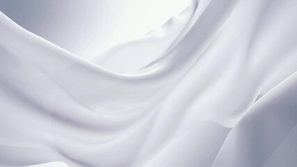 White translucent silk fabric weightlessly slow motion, ethereal white void, elegant soft waves, backlit warm light, luxury minimalist ambient particles, cinematic slow motion, 4K video - Powered by Adobe