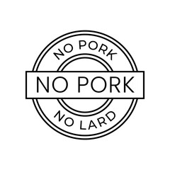No pork sign with pig symbol for caution food label