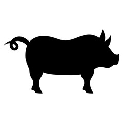 Silhouette pig illustration for livestock or farm use