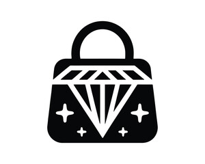 Exquisite Diamond Purse Fashionable Vector Icon