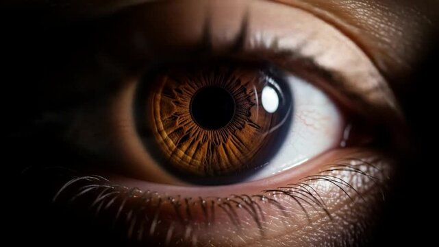 Extreme Close-Up Time-Lapse of Human Eyes Featuring Dilated Pupils