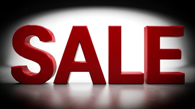 Large red "SALE" letters with shadows