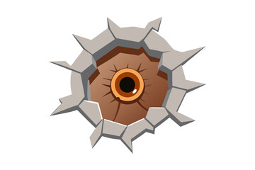 bullet hole concrete cracked break icon exposed surface