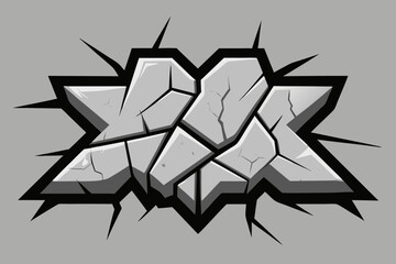 Cracked Concrete Surface With Subtle Square Grid