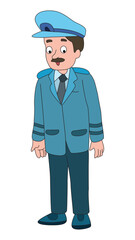 A pilot standing in airline uniform