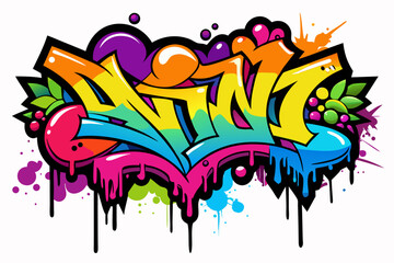 vibrant graffiti pattern overlapping paint