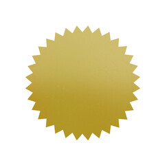 Golden Starburst Seal Badge Isolated on Transparent Background &ndash; Award, Label, Certificate Icon