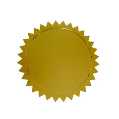 Golden Starburst Seal Badge Isolated on Transparent Background &ndash; Award, Label, Certificate Icon Glossy Gold Starburst Badge Isolated