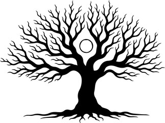 Obraz premium Whimsical Tree of Life Silhouette