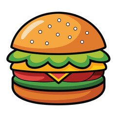 Burger Vector Isolated Illustration on White Background

