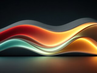 Futuristic abstract neon ribbon waves glowing on dark background, seamless motion pattern for cyberpunk themes, digital art, UI interfaces, music posters, game visuals, or sci-fi branding. Cybernetic